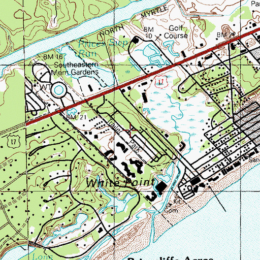 Topographic Map of Sherwood Forest Campground, SC