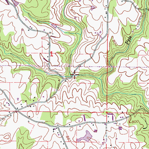 Topographic Map of Pan Creek, AL