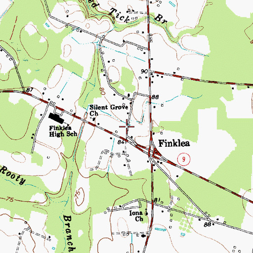 Topographic Map of Silent Grove School (historical), SC