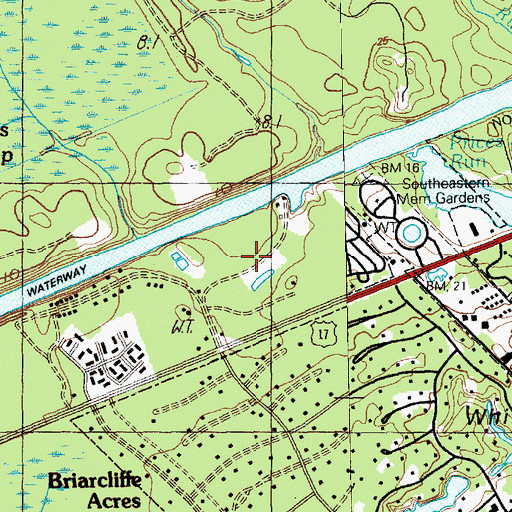 Topographic Map of Skimmer Bay, SC