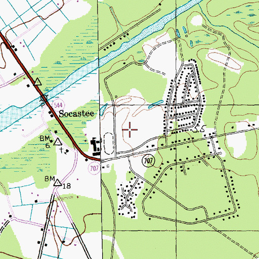 Topographic Map of Socastee High School, SC