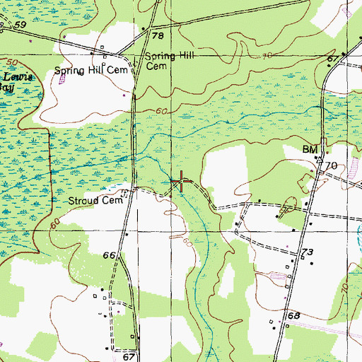Topographic Map of Strouds Mill (historical), SC
