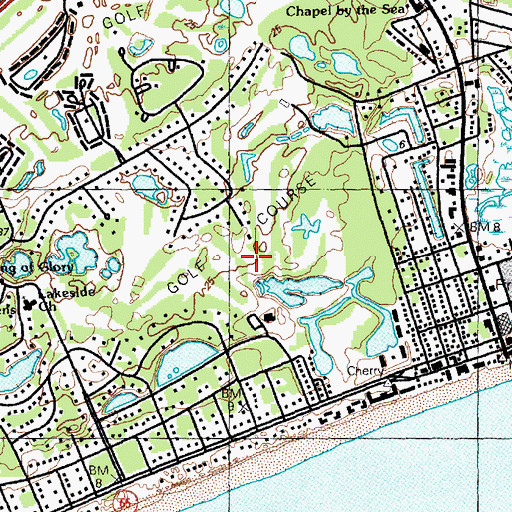 Topographic Map of Surf Golf and Beach Club, SC