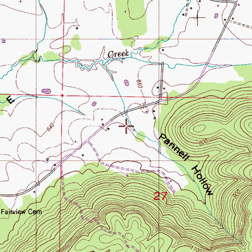 Topographic Map of Pannell Hollow, AL