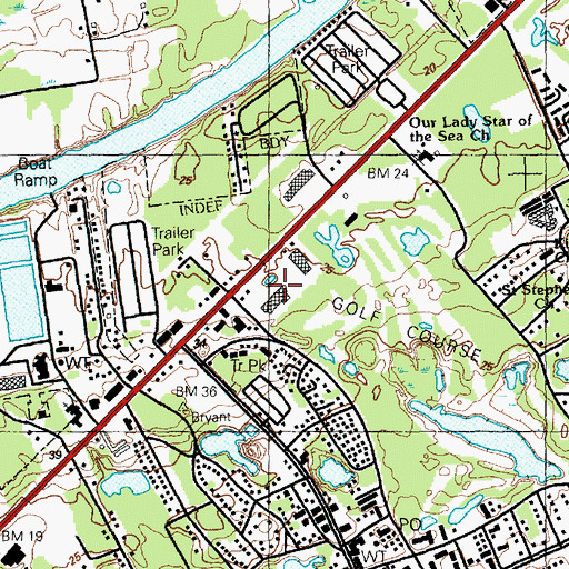 Topographic Map of Surfwood Shopping Center, SC