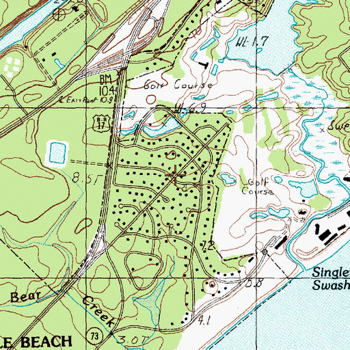 Topographic Map of The Dunes, SC