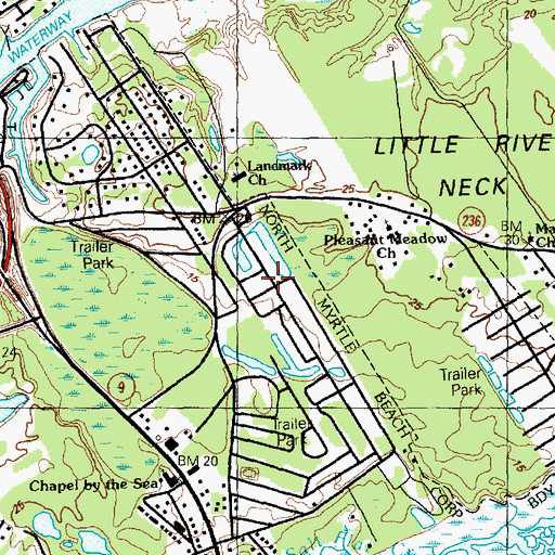 Topographic Map of The Grove, SC