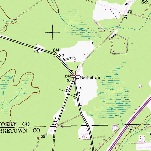 Topographic Map of Thompson (historical), SC