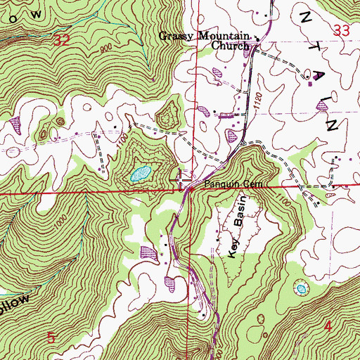Topographic Map of Panquin Cemetery, AL