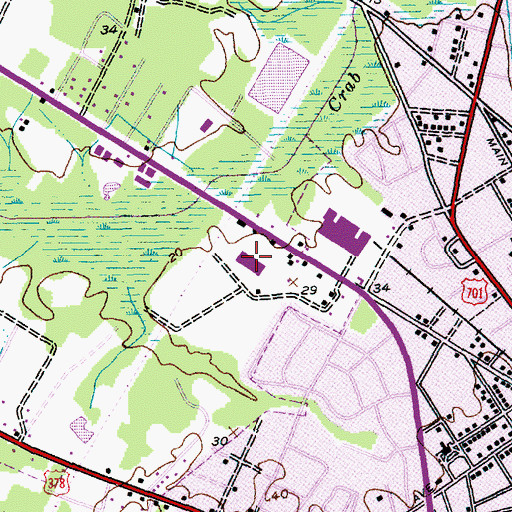 Topographic Map of Waccamaw Square Mall Shopping Center, SC