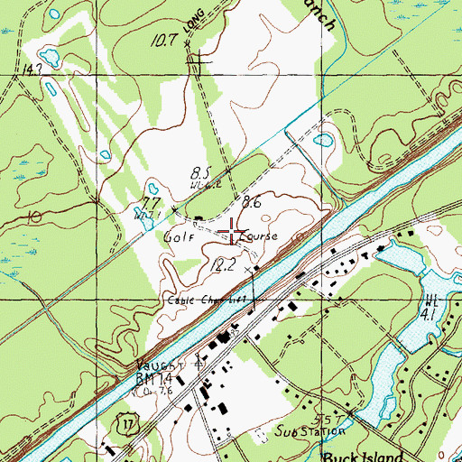 Topographic Map of Waterway Hills Golf Course, SC