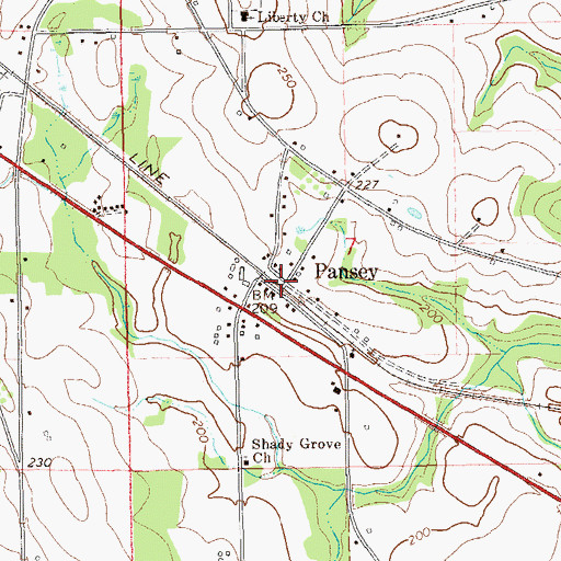 Topographic Map of Pansey, AL
