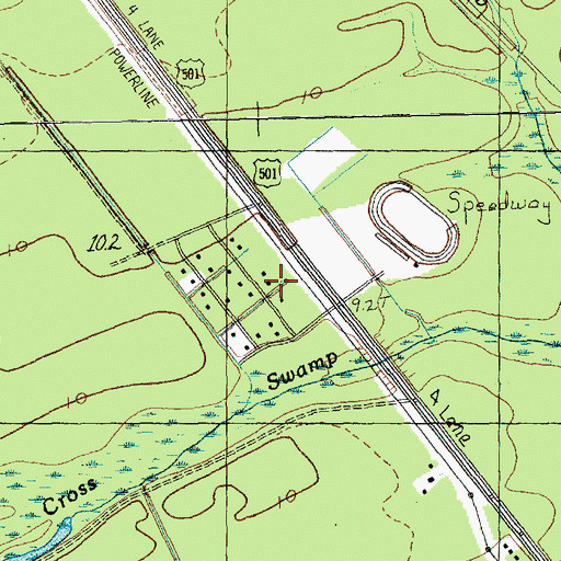 Topographic Map of Westwood Estates, SC