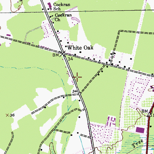 Topographic Map of White Oak Church (historical), SC