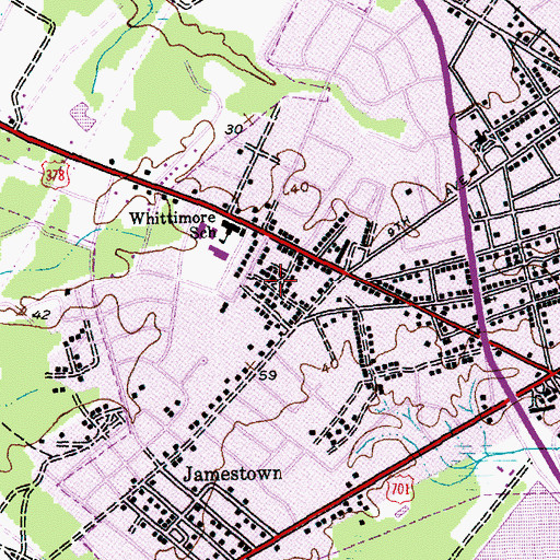 Topographic Map of Whittemore Park, SC