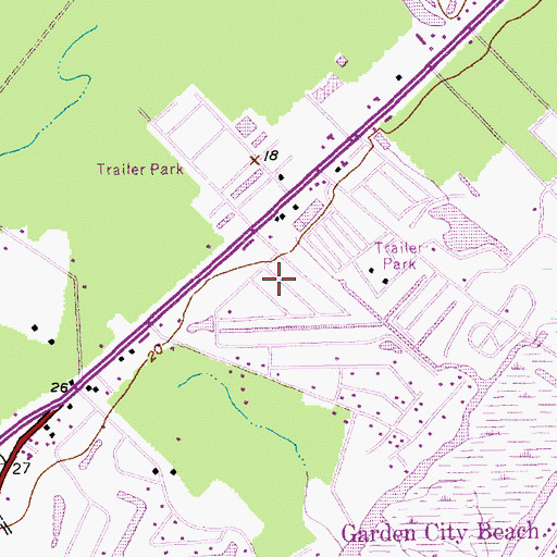Topographic Map of Windjammer Village, SC