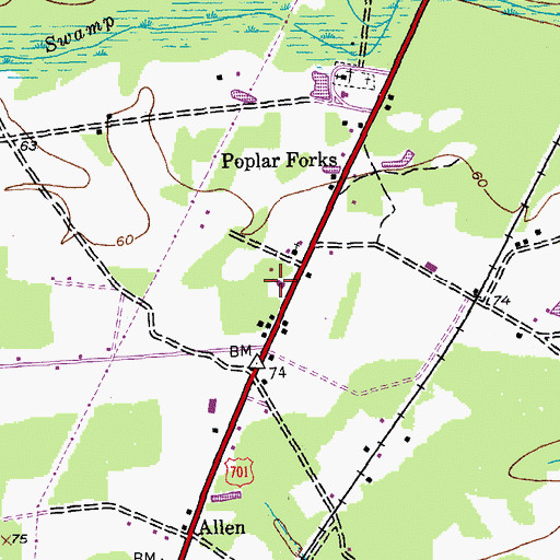 Topographic Map of Zion Church, SC