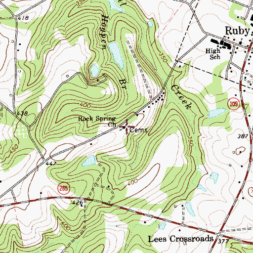 Topographic Map of Rock Springs School (historical), SC