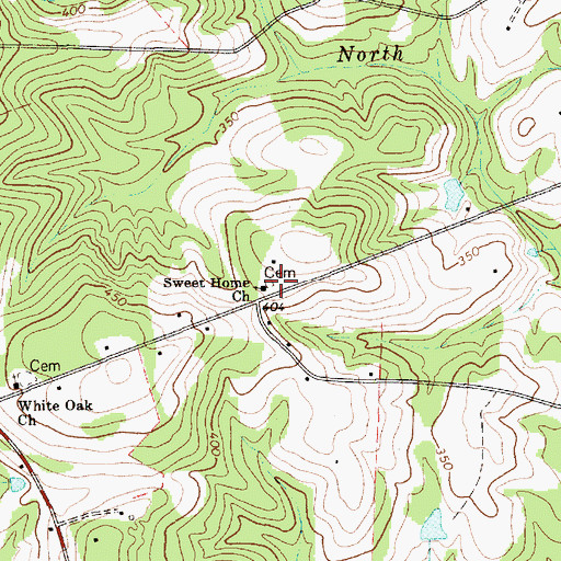 Topographic Map of Sweet Home School (historical), SC