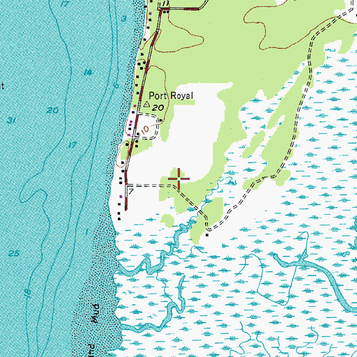 Topographic Map of Lands End, SC