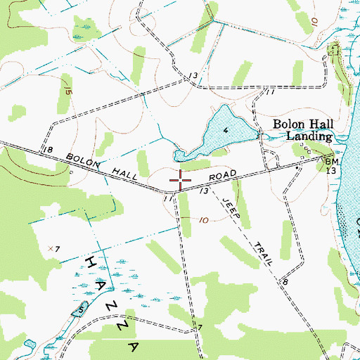 Topographic Map of Bolon Hall, SC