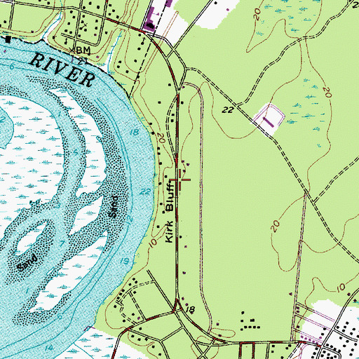 Topographic Map of Kirk Bluff, SC
