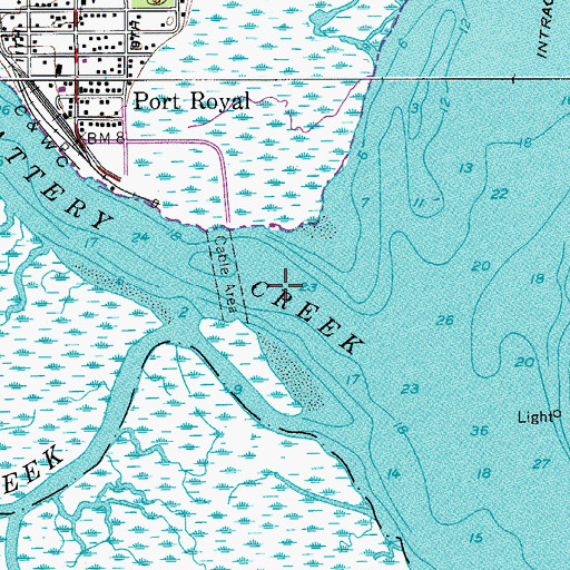 Topographic Map of Port Royal Reach, SC