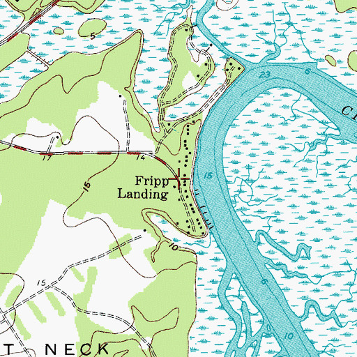 Topographic Map of Fripp Landing, SC