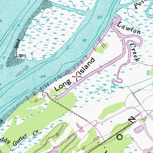 Topographic Map of Long Island, SC