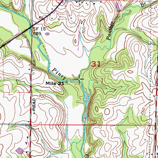 Topographic Map of Panther Branch, AL