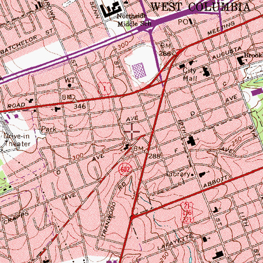 Topographic Map of American Creative School, SC