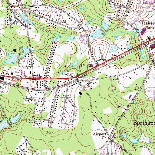 Topographic Map of Arthur, SC