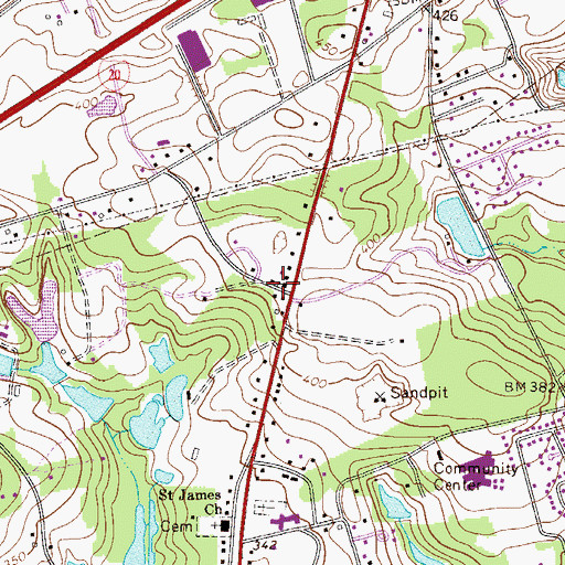 Topographic Map of Assembly of God Church, SC