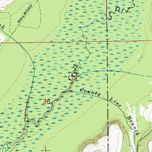 Topographic Map of Panther Creek, AL