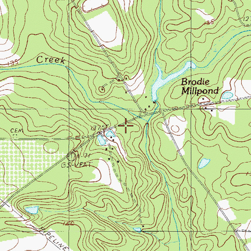 Topographic Map of Boatwright Cemetery, SC