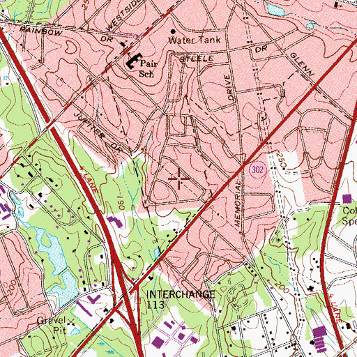 Topographic Map of Brookwood, SC