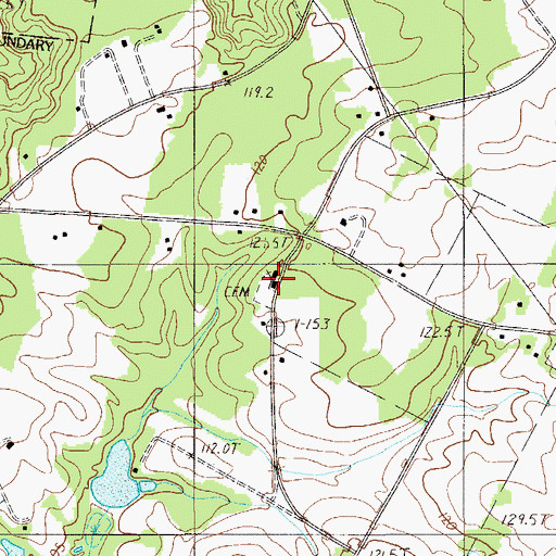 Topographic Map of Calvary Methodist Church, SC