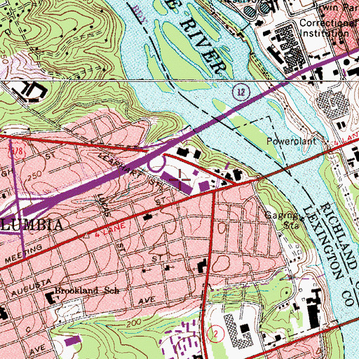 Topographic Map of Capitol Shopping Center, SC