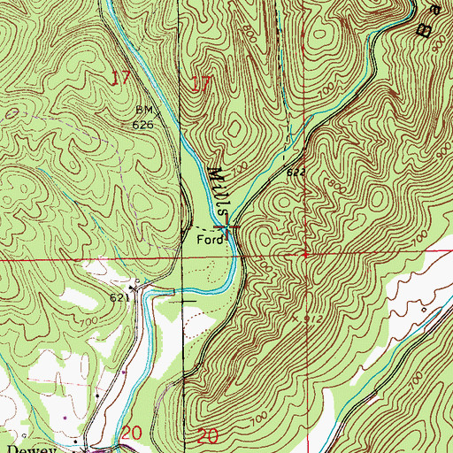 Topographic Map of Panther Creek, AL