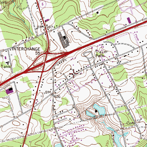 Topographic Map of Cedar Grove School (historical), SC
