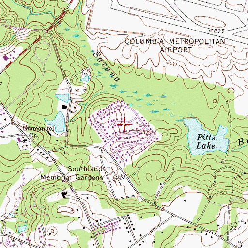 Topographic Map of Cedarwood, SC