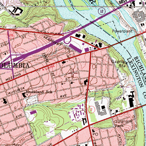 Topographic Map of Central Church of the Nazarene, SC