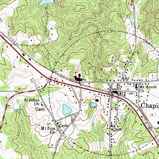 Topographic Map of Chapin Elementary School, SC