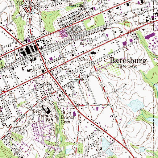 Topographic Map of Church of God, SC