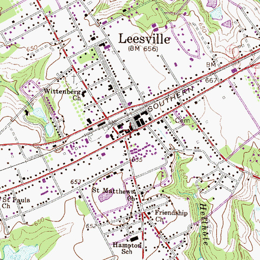 Topographic Map of Church Street Historic District, SC