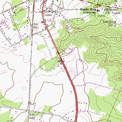 Topographic Map of Community Church, SC