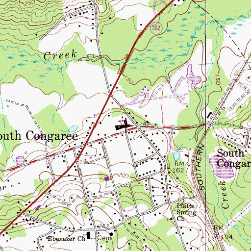 Topographic Map of Congaree Elementary School, SC