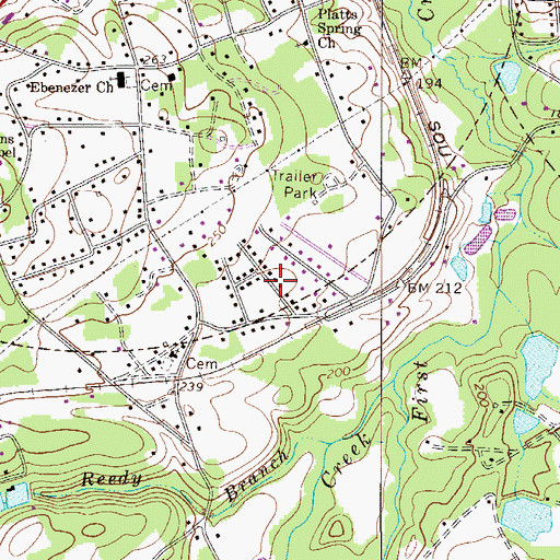 Topographic Map of Congaree Gardens, SC