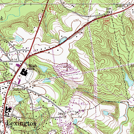 Topographic Map of Coventry Woods, SC