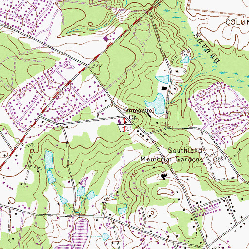 Topographic Map of Emmanuel Cemetery, SC